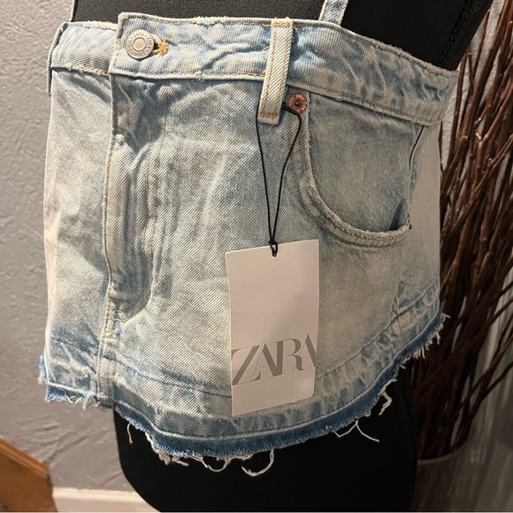 🌺NWT ZARA RECONSTRUCTED DENIM SKIRT TANK TOP SIZE SMALL 🌺 - Picture 3 of 6